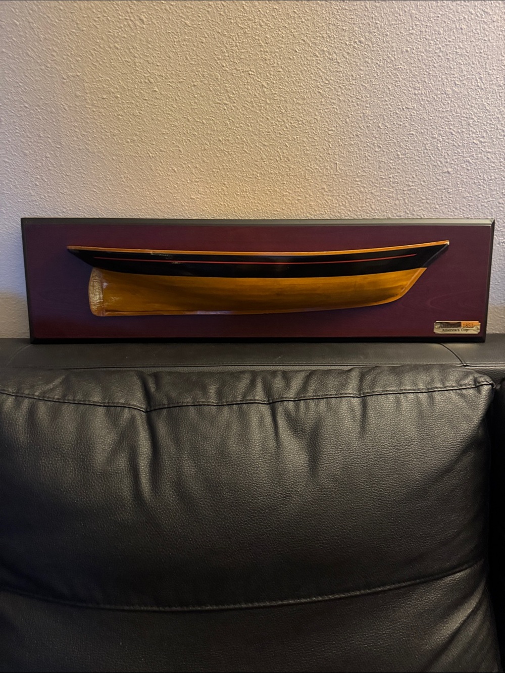 Wooden Boat Wall Decor - Black & Yellow